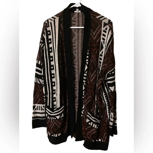 Ecote Urban Outfitter Open Front Cardigan Women Large Geometric Multicolor comfy - Picture 10 of 16